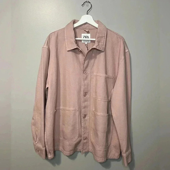 Zara The Victoria Overshirt Pink Denim - Picture 1 of 9